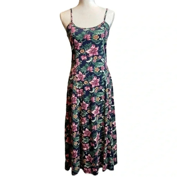 No Boundaries Dresses & Skirts - VTG No Boundaries Summer Dress 90s Floral Tie Back Spaghetti Strap SZ Medium